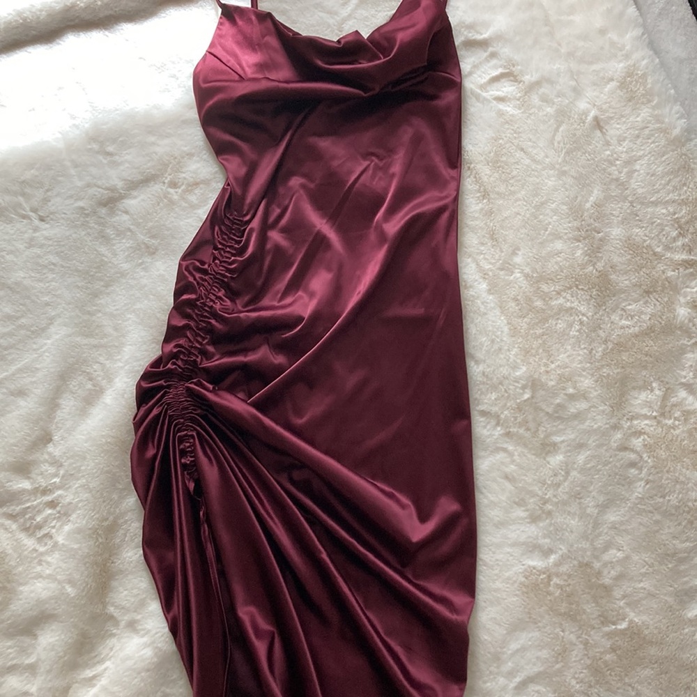 Satin Drawstring Dress NEW - Picture 7 of 8